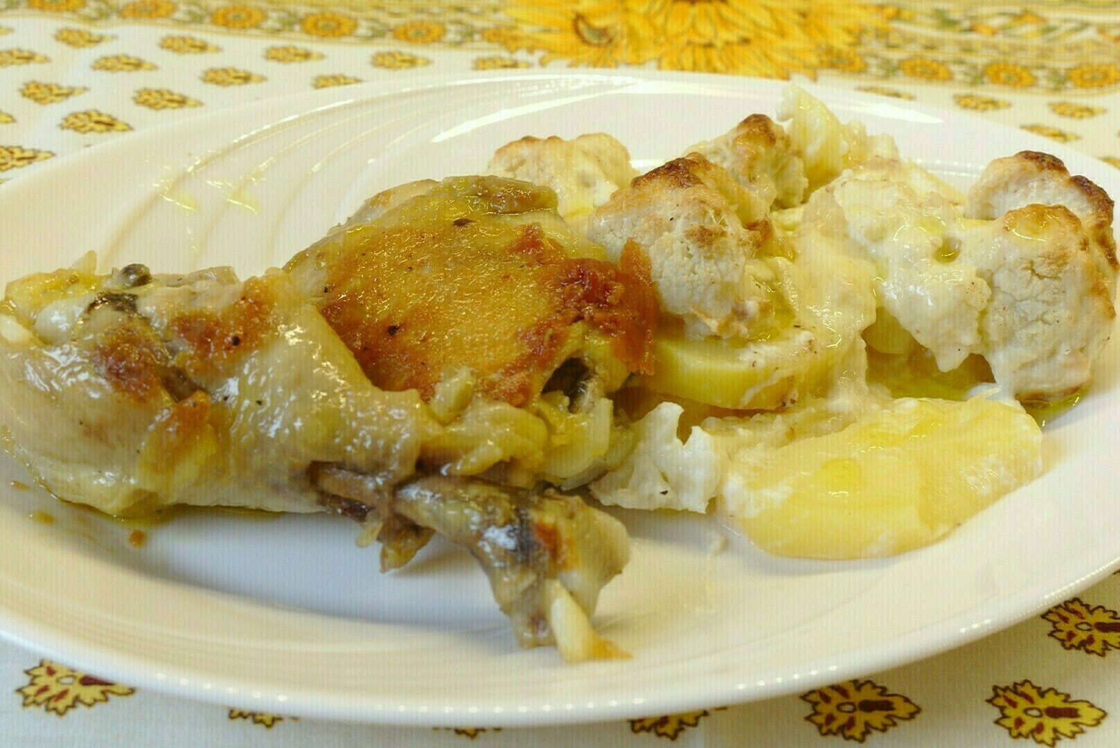 Csőben sült krumpli és karfiol