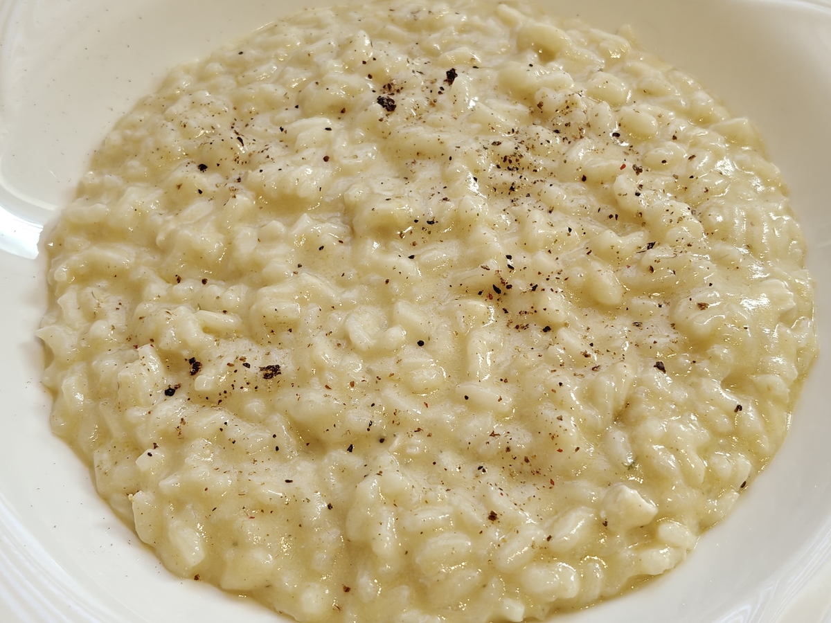 Rizottó camembert-rel és mustárral