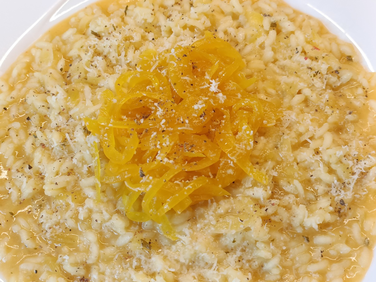 Rizottó sáfrányos hagymával