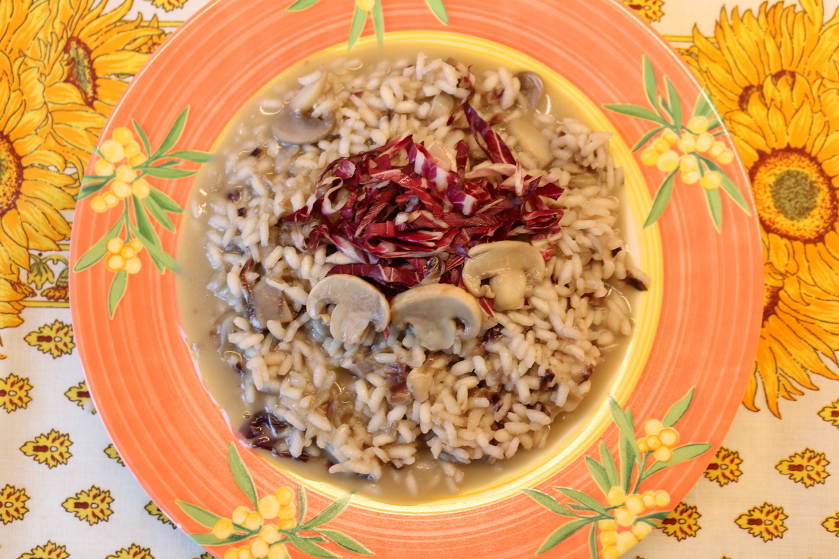 Rizottó radicchióval és gombával