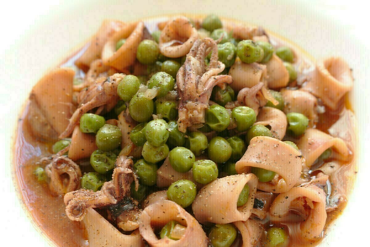 Szépia és zöldborsó