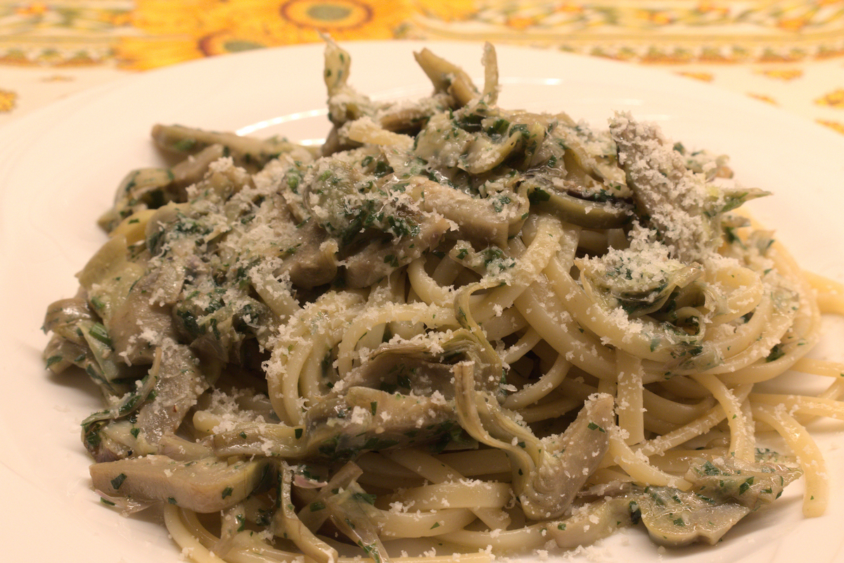 Linguine con i carciofi