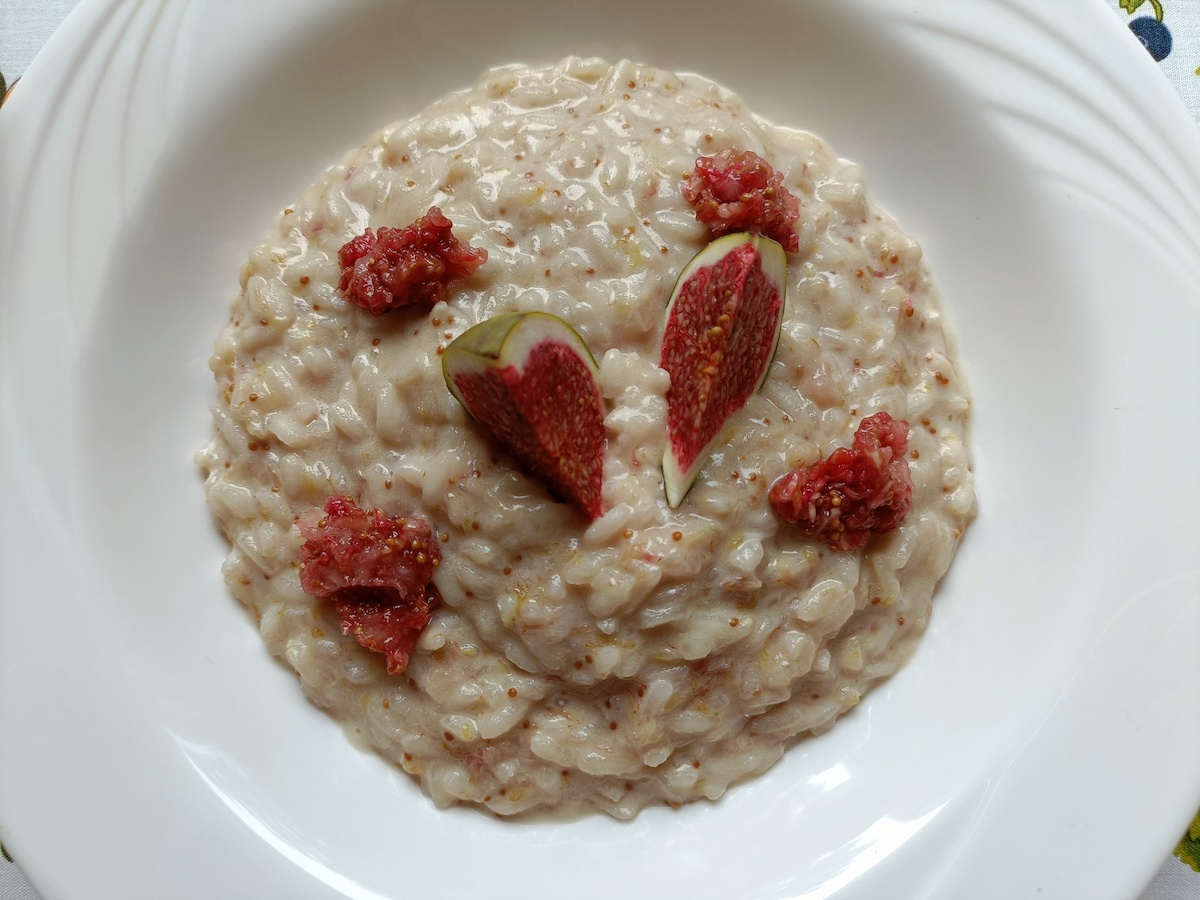 Risotto con fichi e burrata